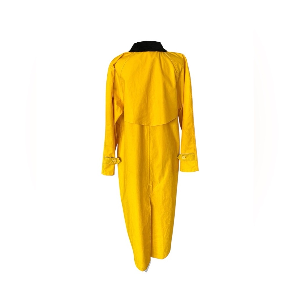 Talbots Vintage Yellow Raincoat Long Waterproof Trench, Size M Retro Nautical - Picture 2 of 12